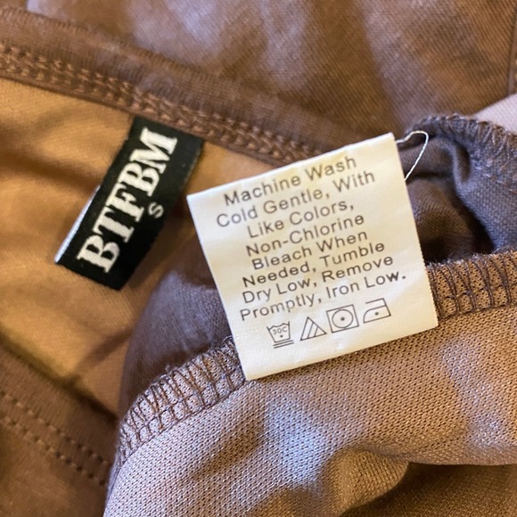 BTFBM Women Brown Ruched Side Sleeveless Tank Dress Size S - Picture 7 of 8